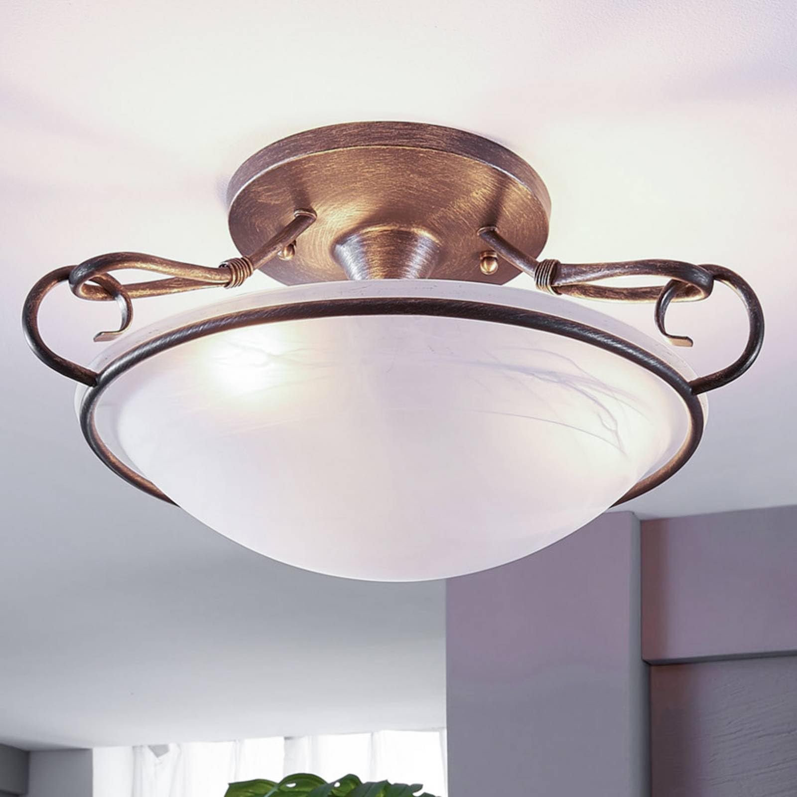 Lindby Deckenlampe Rando (Landhaus, Vintage Rustikal) in Alu aus Metall (3 flammig E27) - Deckenleuchte Lampe Wohnzimmerleuchte