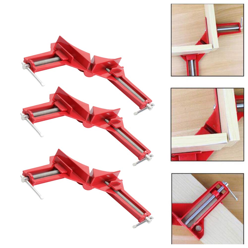 Coolty 4 Piezas Abrazaderas de Angulo Recto de 90 Grados, Marco de Fotos de Abrazadera Esquina para Soldar Madera Mueble, DIY de Herramientas de Mano