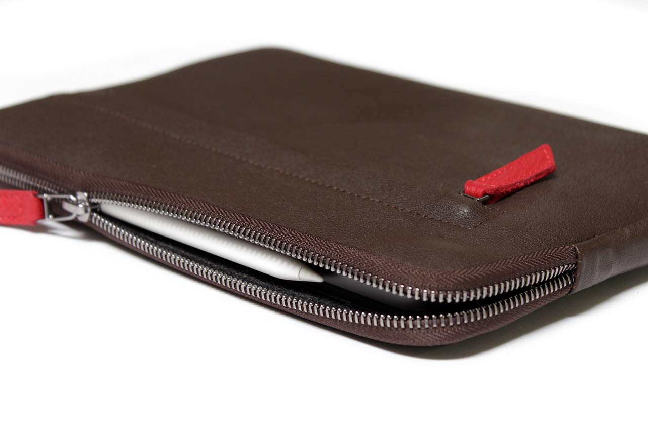 Pack & Smooch Etui Cuir Compatible avec iPad Pro/Air 11 | Cuir tanné végétal | Couleur Anthracite/Marron | Angus