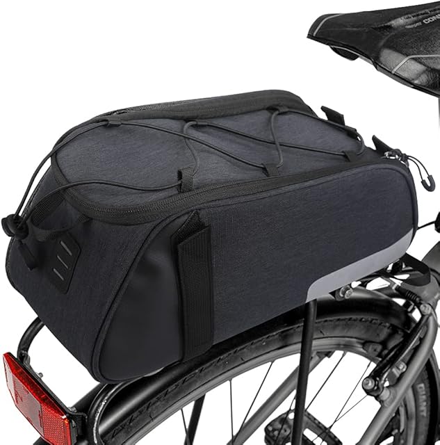 LINGSFIRE Bike Bag, Bike Pannier Bag Waterproof Bicycle Rear Seat Bag Trunk Panniers Bike Saddle Bag Cycling Bike Rack Trunk Cargo Bag Insulated Cycle Storage Pouch with Shoulder Strap, 7L
