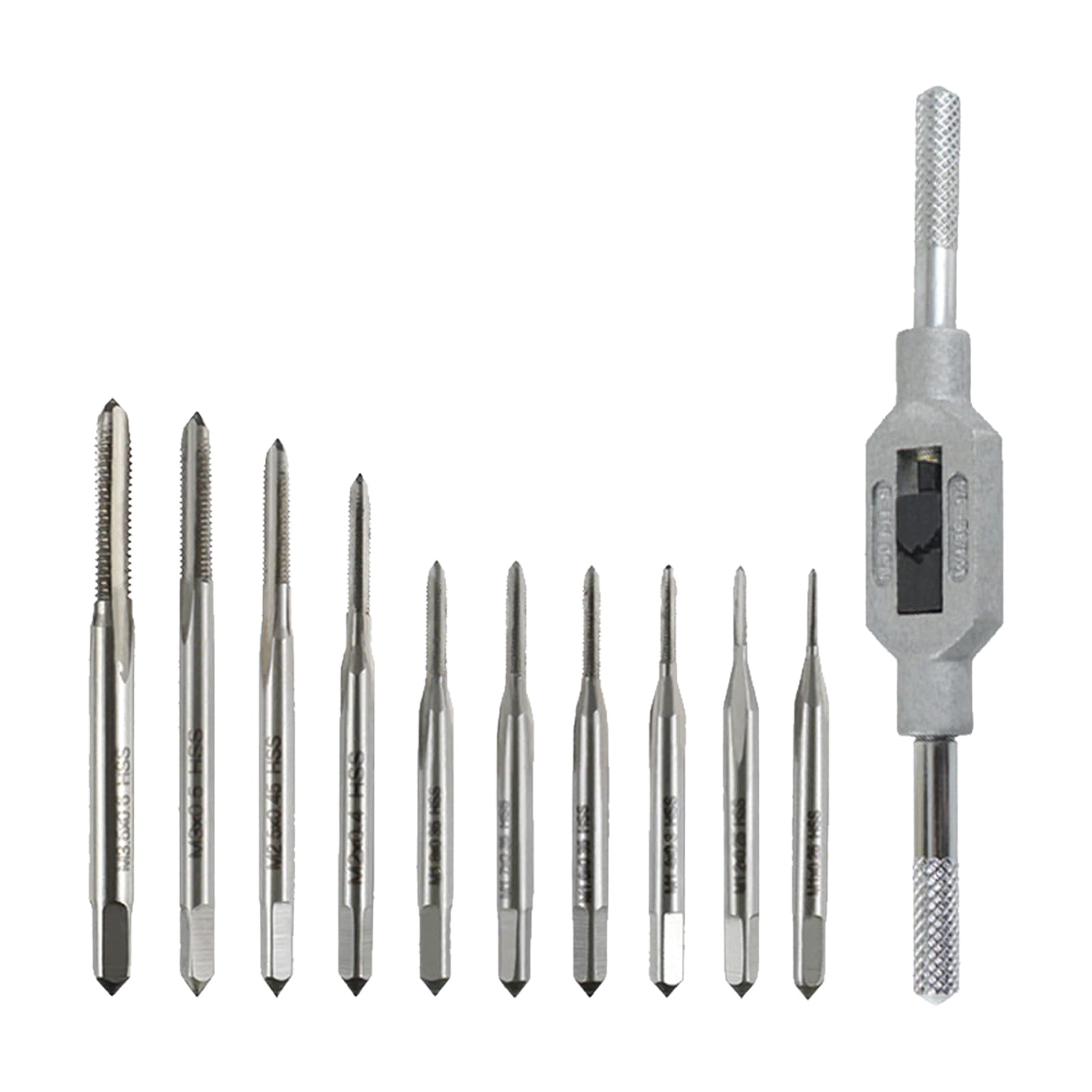 of Miniature Straight Flute High Speed Steel Tap for Precisions Thread Cutting 1.0 to M 3.5 in Handcraft and Repair Miniature Tap and Wrench Set