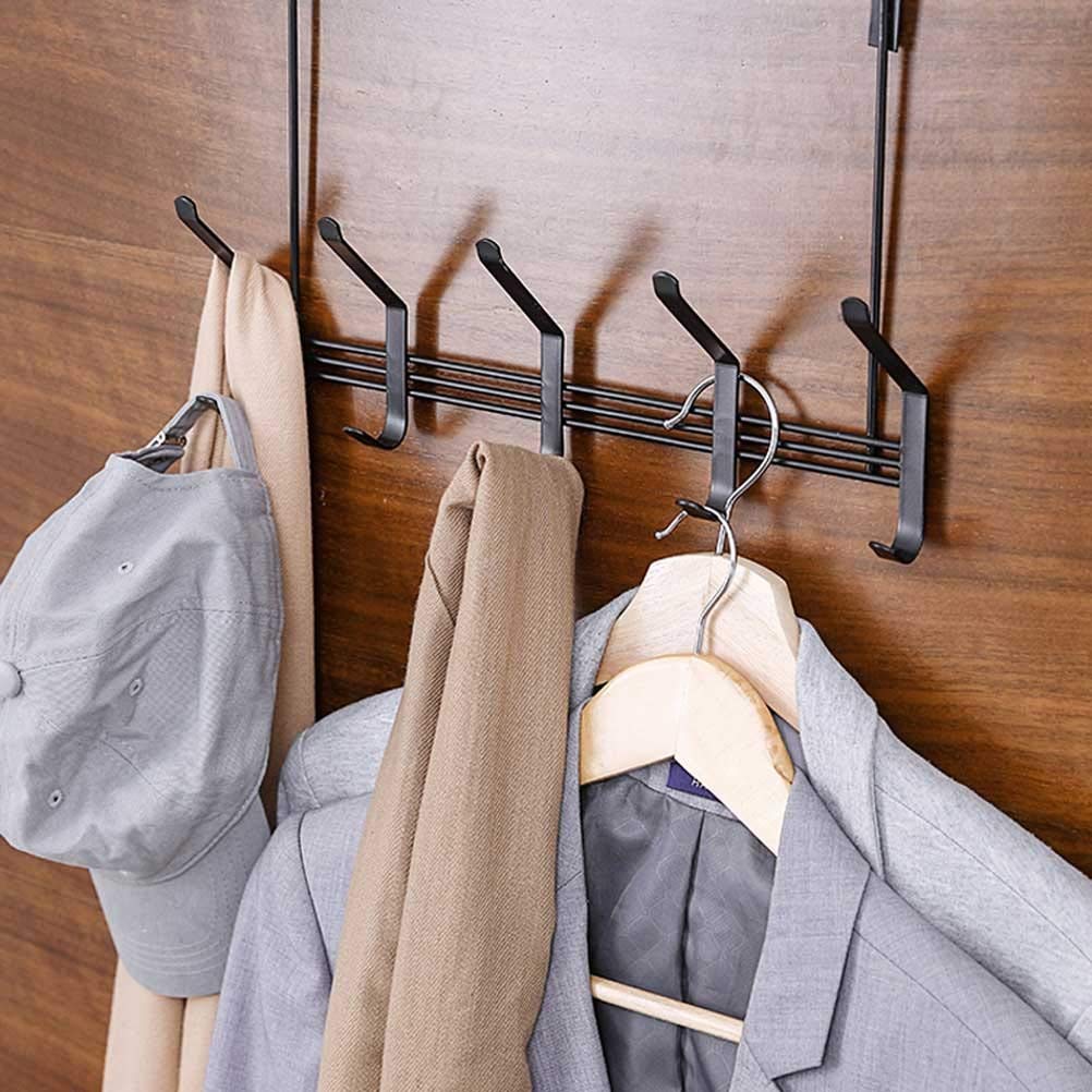 ISCBAFYX Perchero Ganchos De Puerta De Hierro para Ropa Colgador De Puerta Colgador De Bolsas para Sombreros Estantes De Pared Gancho para Toallas Estante De Tela Corbata Bufanda Llave Estante De