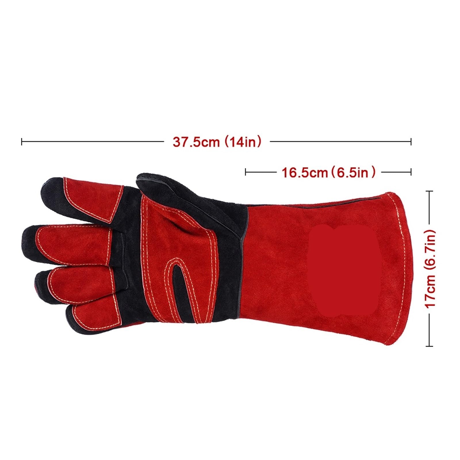 Guantes Soldador Guantes de soldadura 14 pulgadas, guantes resistentes al calor for barbacoa/guantes manipulación animales con manga Extra larga