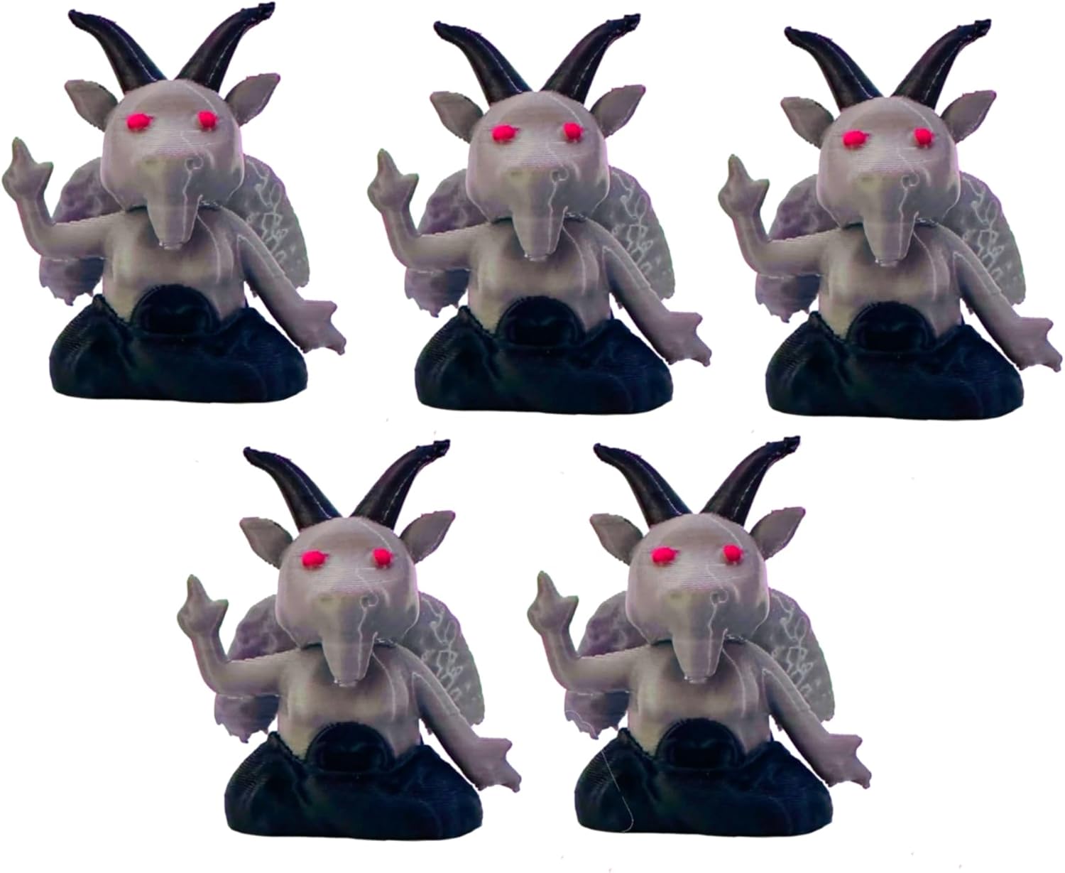 Lil Baphomet Figure 3D Print (5 Pack) Tiny Jesus Funny Humor Satan