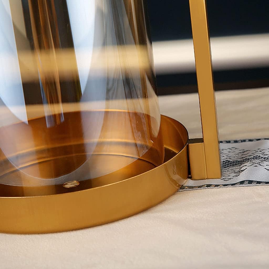 Glass Candlestick Romantic Candlelight Dinner Modern Minimalist Living Room Dining Table Creative Home Decoration Ornaments Candlestick (Size : M) ()