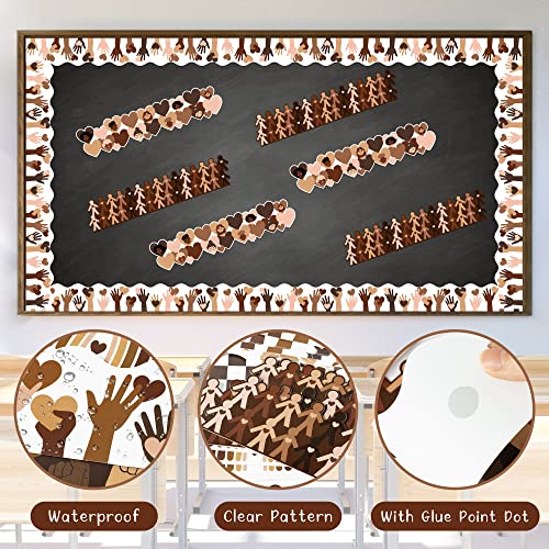 82ft Back to School Diversity Bulletin Board Borders Set Equality Growth Skin Tone Hands Hearts Border Trim for School Classroom Sunday School Office Chalkboard Inclusive Party Wall Decorations