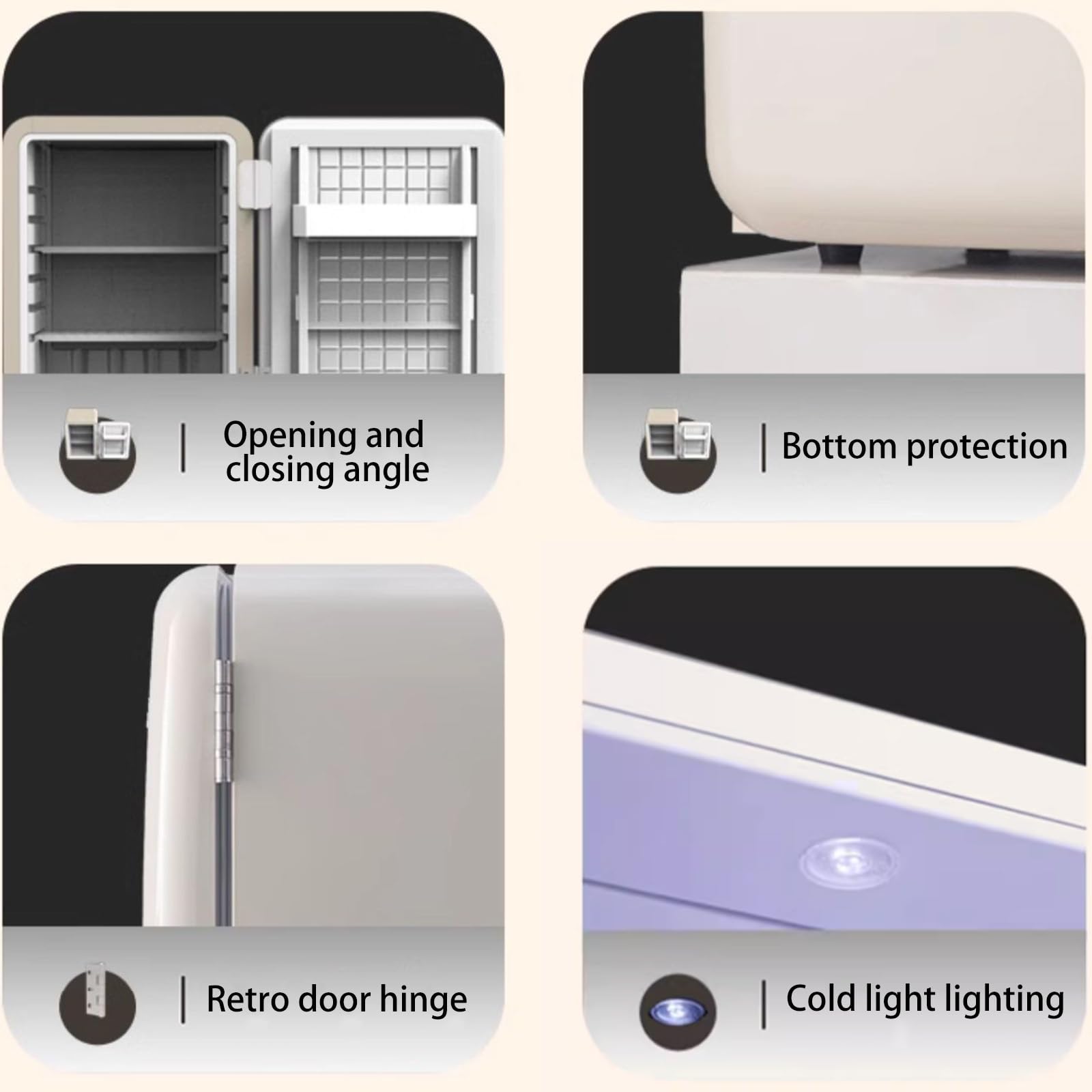 Mini Frigorifero, Frigorifero Portatile con Ripiani Rimovibili, Piccolo Frigorifero A Porta Singola per Camera da Letto, Camera, Dormitorio, Soggiorno, Cucina, Ufficio