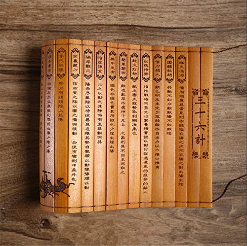 Zzooi Chinese Classic Art Thirty Six Stratagems Bamboo Slips Books Scroll For Bookcase Decoration