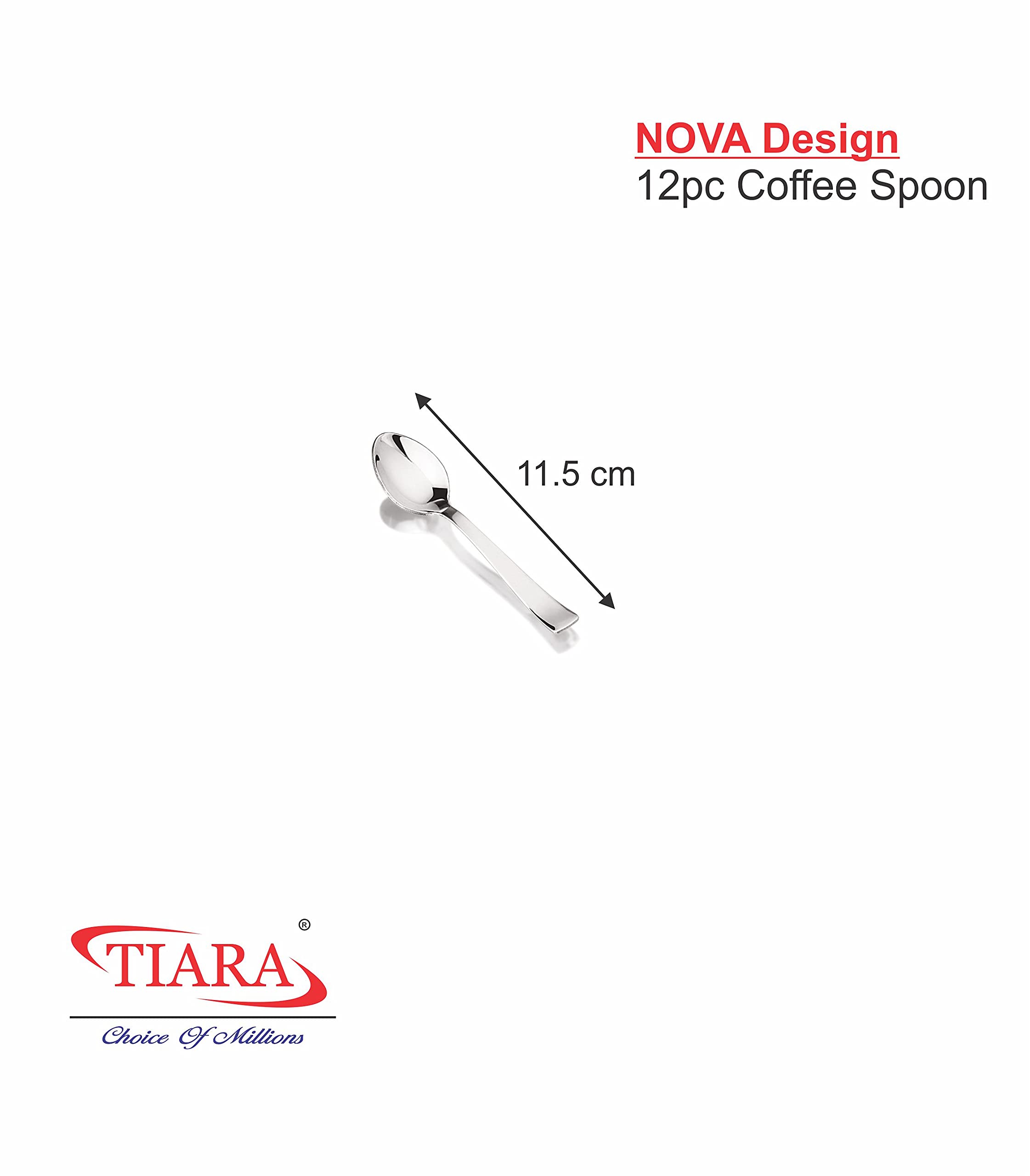 TIARA NOVA Stainless Steel Cutlery Spoon Set (12PC Coffee Spoon) 1