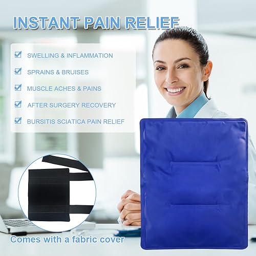 Miniatura 8 de Envoltura de hielo de cadera, bolsa de hielo de cadera reutilizable flexible para bursitis, ciática, alivio del dolor después de la cirugía,