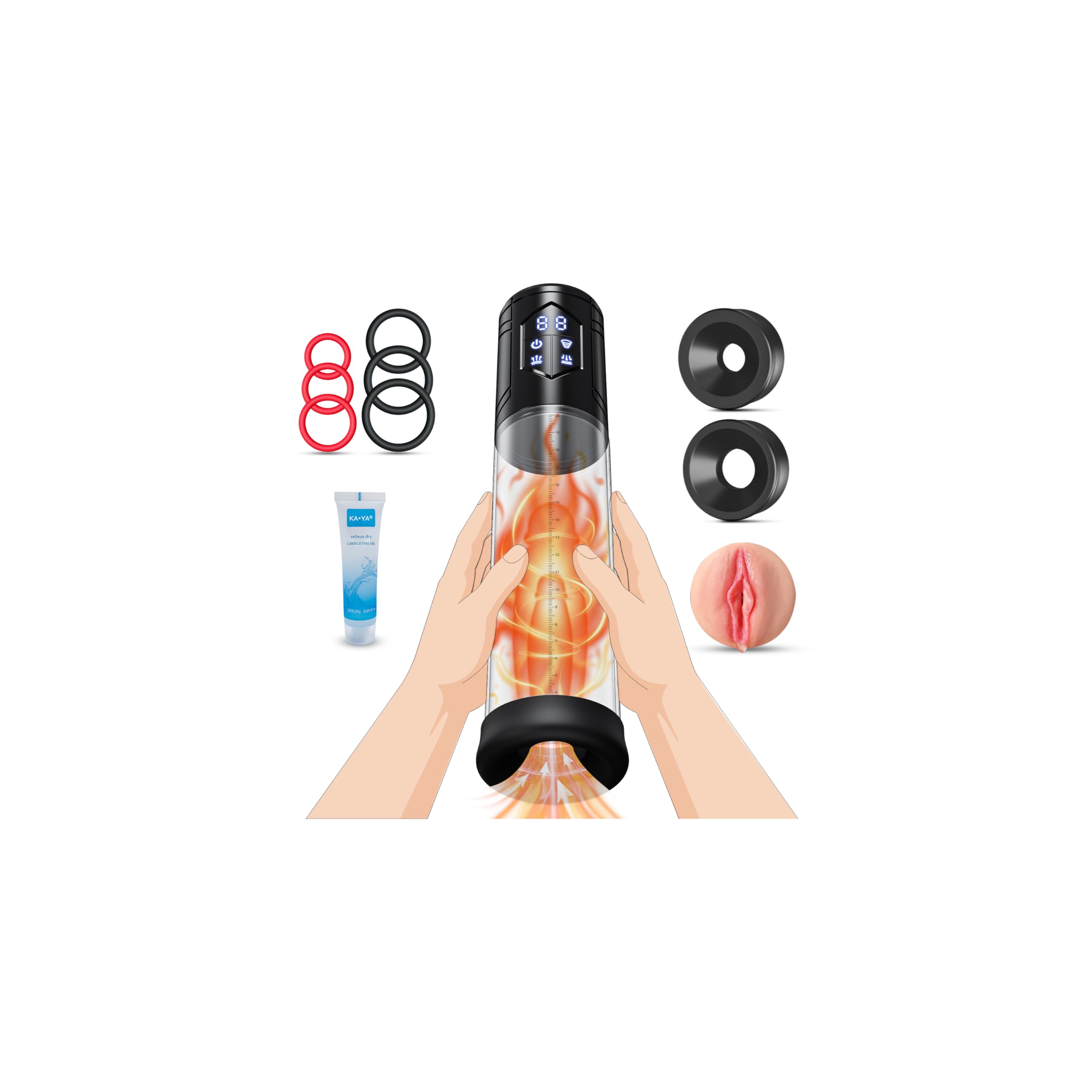 Pompe à Pénis Sextoyse Homme Sex Masturbateur Homme Masculins avec 10 types de Succion & 6 Anneaux de Pénis & 2 Housses en Silicone Pompe à Pénis Vibromasseurs Sex Toys Femme Sex Adulte Noir