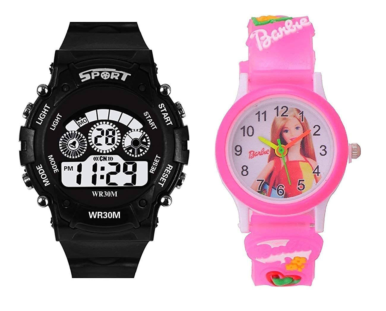 Emartos Digital Kids Watch Series Digital Unisex-Child Watch (Black dial, Black & Pink Colored Strap) (Pack of 2) (B09DZ3G19H) Amazon Price History, Amazon Price Tracker