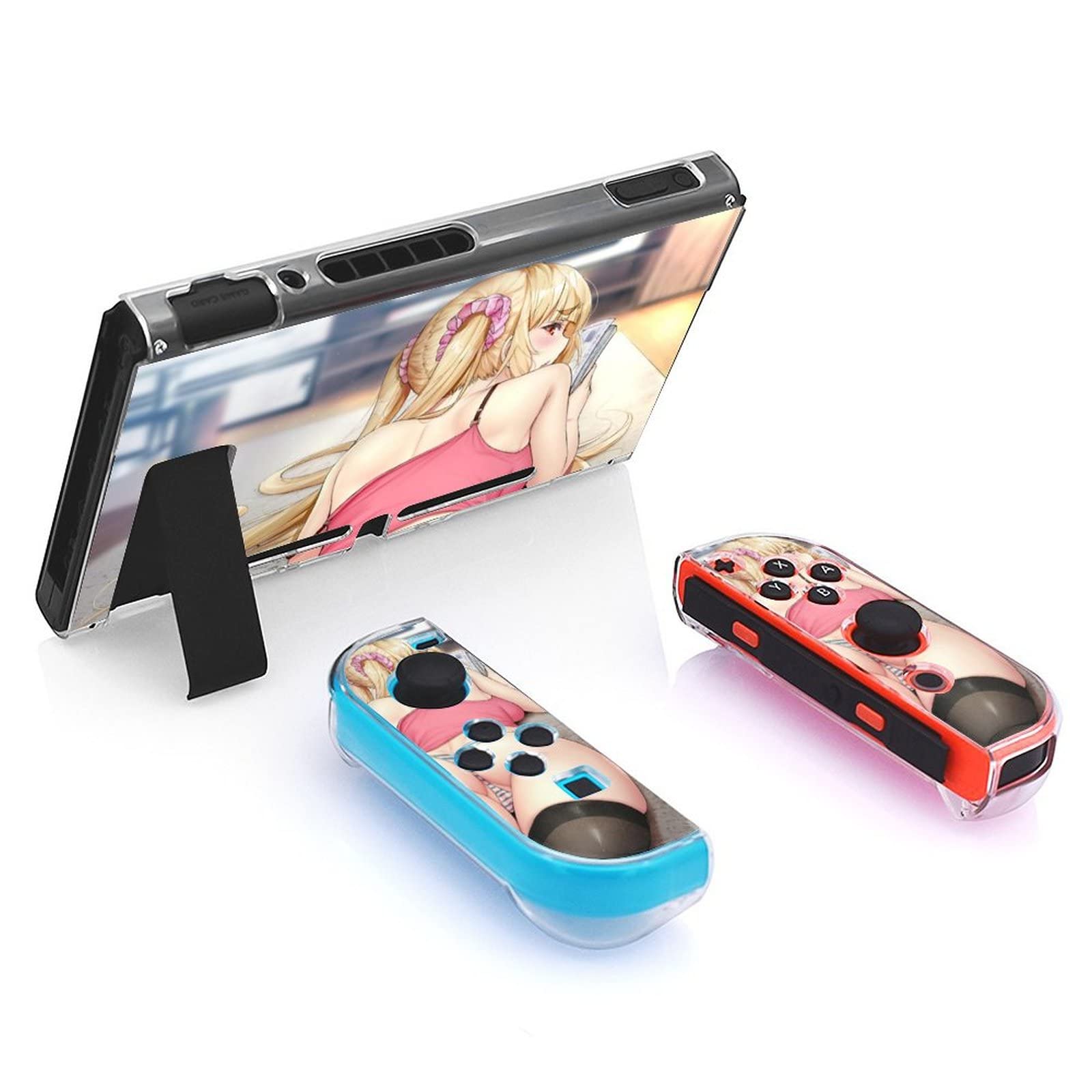 Amazon.co.jp: Switch用 ケース 金髪 ギャル 縞パン 美少女 アニメ柄