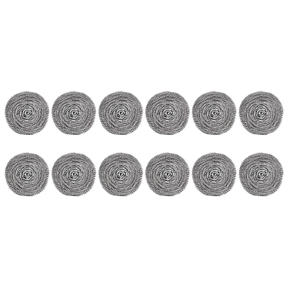 12 Pcs Steel Wool Kitchen Scrubber Kitchen Helper Pot Brush for Kitchen Cleaning Brush Kitchen Accessory Steel Wire Ball Scrubber Pan Brush Kitchen Brush Dish Brush Dish Towel