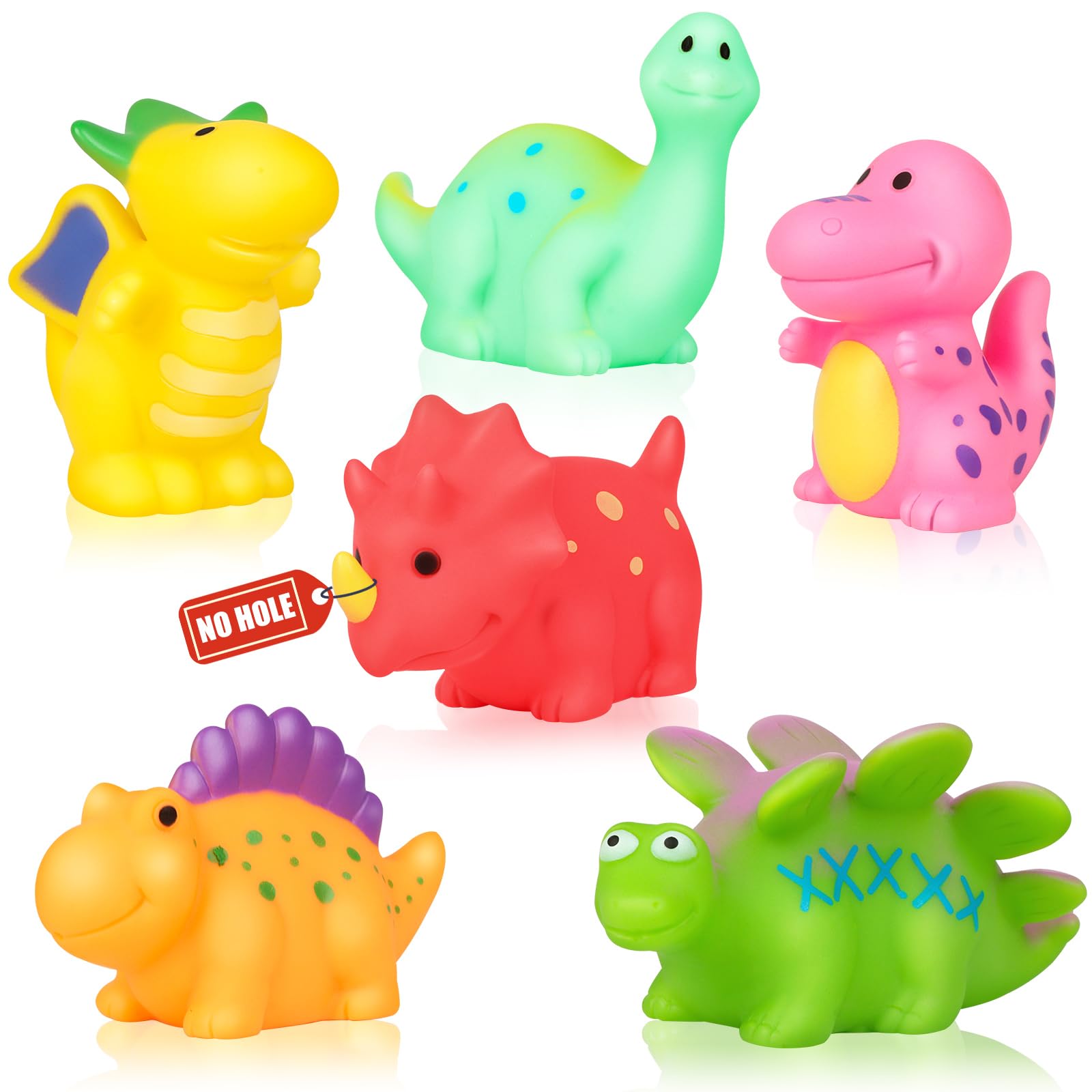 Jovicos Bath Toy Baby from 1 Year, Without Hole Water Toy for Children, 6 Pieces Dinosaur Bath Toy Pool Toy Gifts for Boys and Girls-image-48