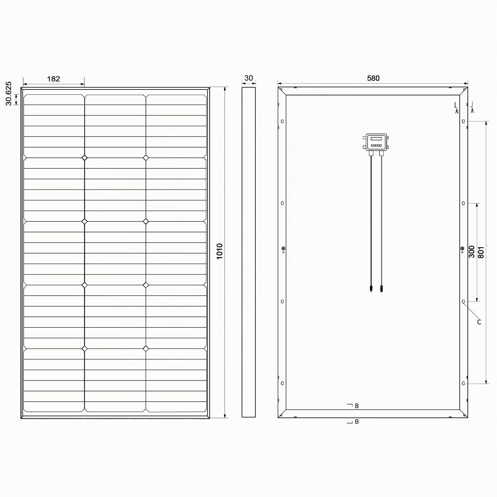 enjoy solar® Panel solar monocristalino 100W 12V con tecnología HPBC – Alta eficiencia 25%, células solares de 182mm, Full Black, ideal para autocaravana, balcones, caseta de jardín y barco