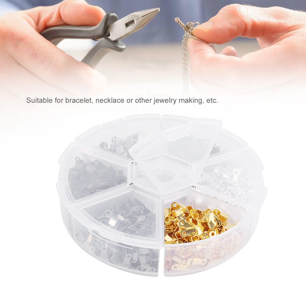 Ends for Jewelry Making 1200 Pcs Box Jewelry Making Finding Necklace Bracelet Tips Crimp Ends