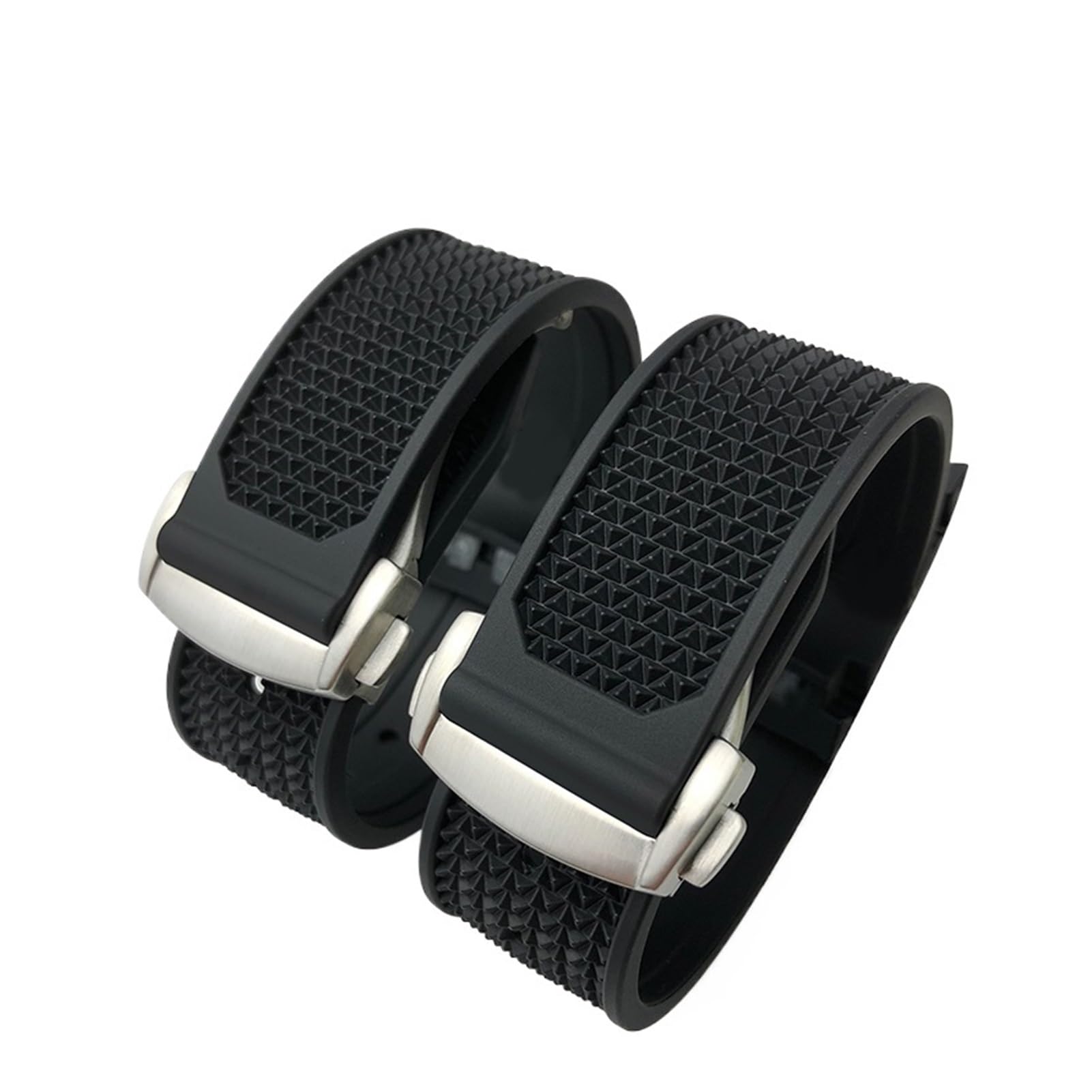 Bracelet de Montre en Caoutchouc et Silicone 20 mm, 21 mm, 18 mm, 19 mm, Compatible avec Les Montres Omega Speedmaster, avec Boucle déployante en Acier(Black Black Black,20mm)