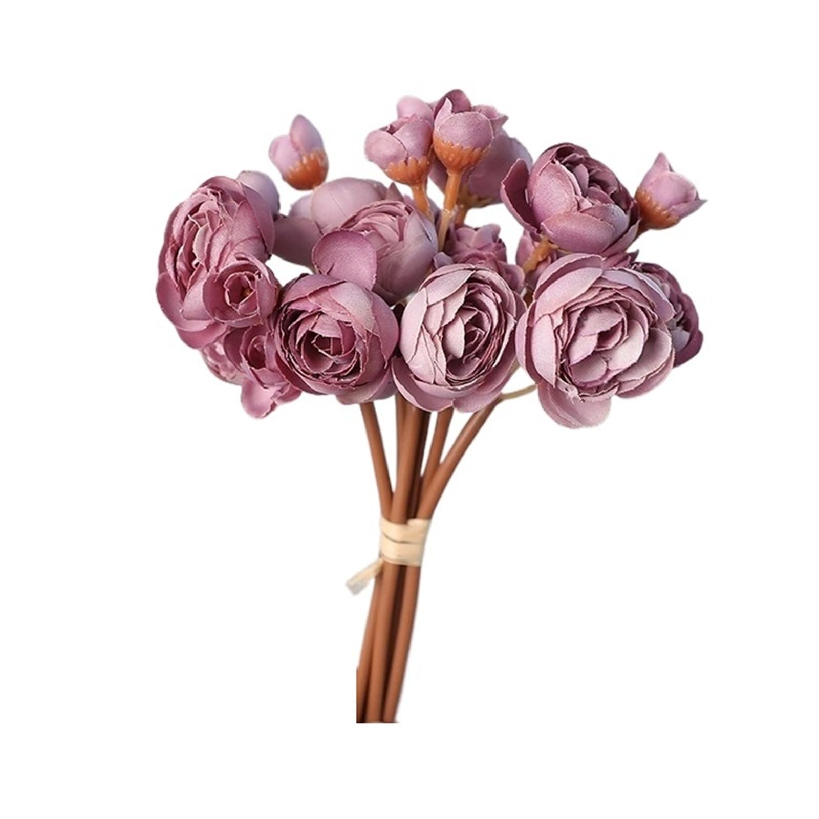 HamPaesk 2/5PCS Simulation Bouquet Silk Fake Flowers Balcony Decor Artificial Flower Decoration(Autumn Purple,5pcs)