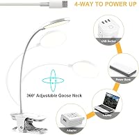 Mefine Olvasólámpa Csiptetős 20 LED Érintéses Szabályozás 3 Fényerő 3 Színhőmérséklet USB Tölthető Hajlékony Nyak Asztali Ágylámpa 4