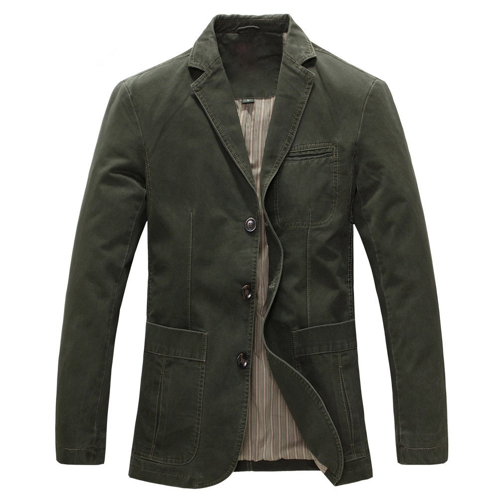 Męska marynarka casualowa, slim fit, klasyczny garnitur wojskowy, wiele kieszeni, lekki płaszcz