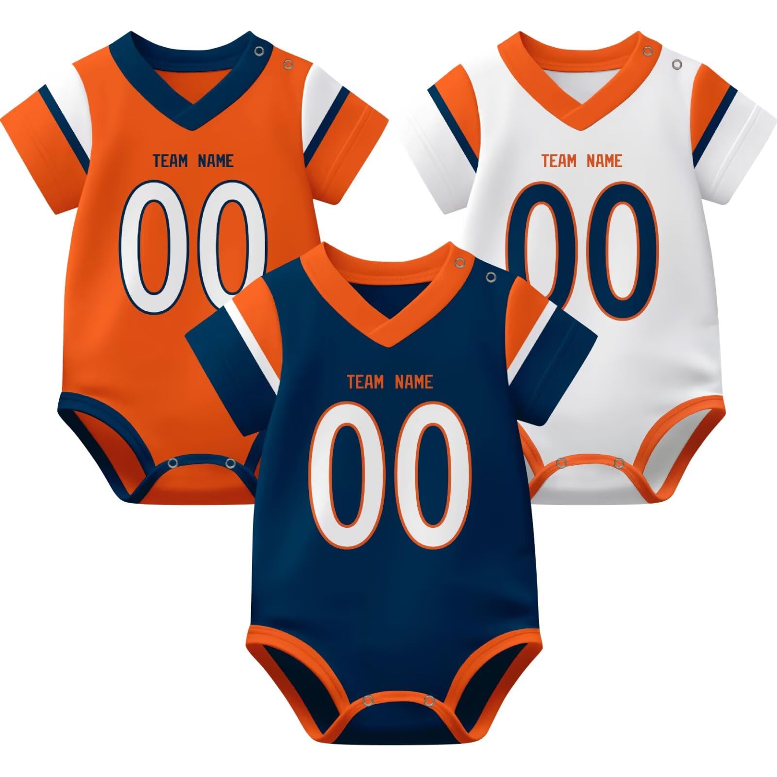 KREDE Baby Clothes Unisex Bodysuit Jersey Style Custom Name Number for Baby Boys