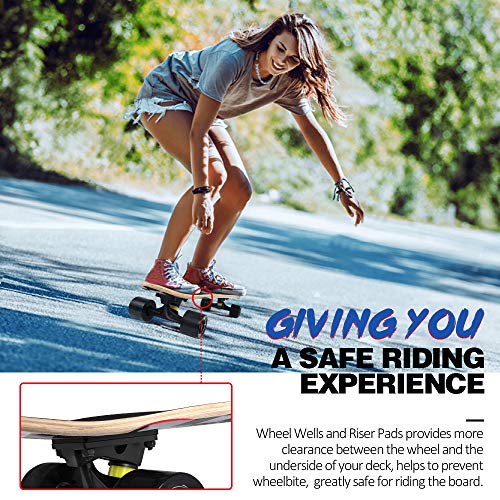 Beleev Skates Iniciantes Infantil, Cruiser Skateboard Completo de 69 Cm para Crianças Adolescentes A