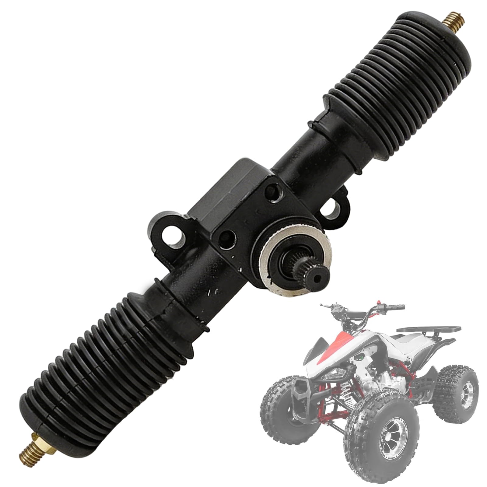 Set di Cremagliera e Pignone Sterzo 30T, 325 mm Cremagliera del Servosterzo Attrezzature per Go Kart, Lega di Alta Servosterzo e Unità Pignone Gruppo Scatola dello Sterzo per ATV UTV a Fai da Te