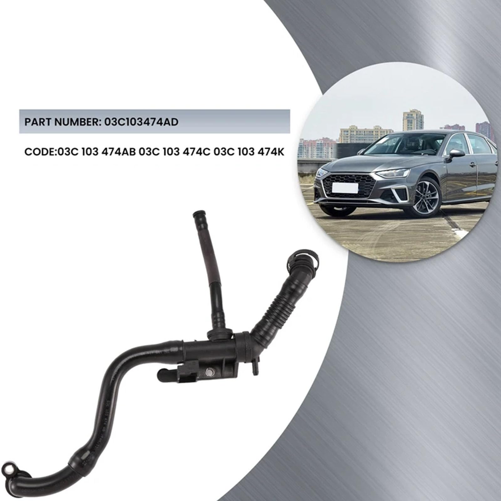 Tubo di canalizzazione per gas di scarico Automobilzubehör 03C103474AD 03C103474AB 03C103474C 03C103474K Tubo di ventilazione per ricambio