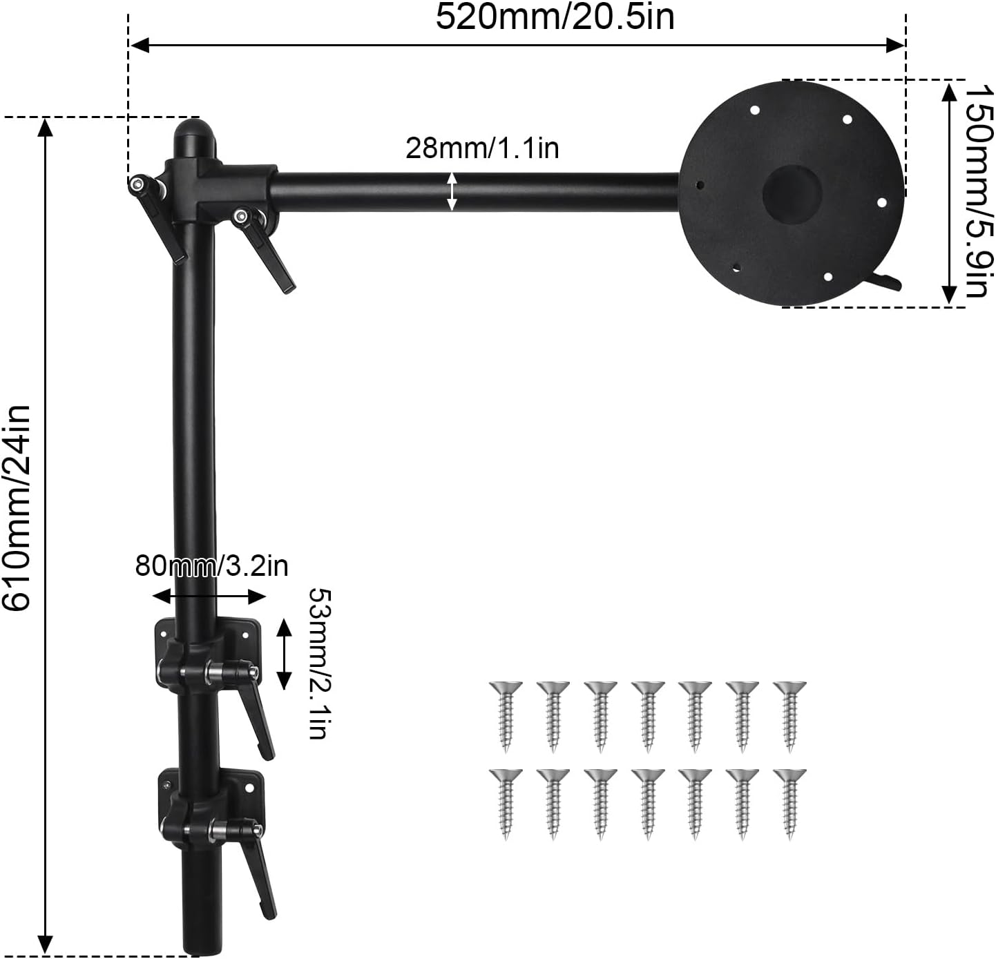 Upgraded 360° Rotating RV Table Leg — Foldable, Detachable, Adjustable Alloy Steel Support Stand — Ideal for Campers, Trailers, and Boats (Space-Saving Design) — (Table Leg Only)