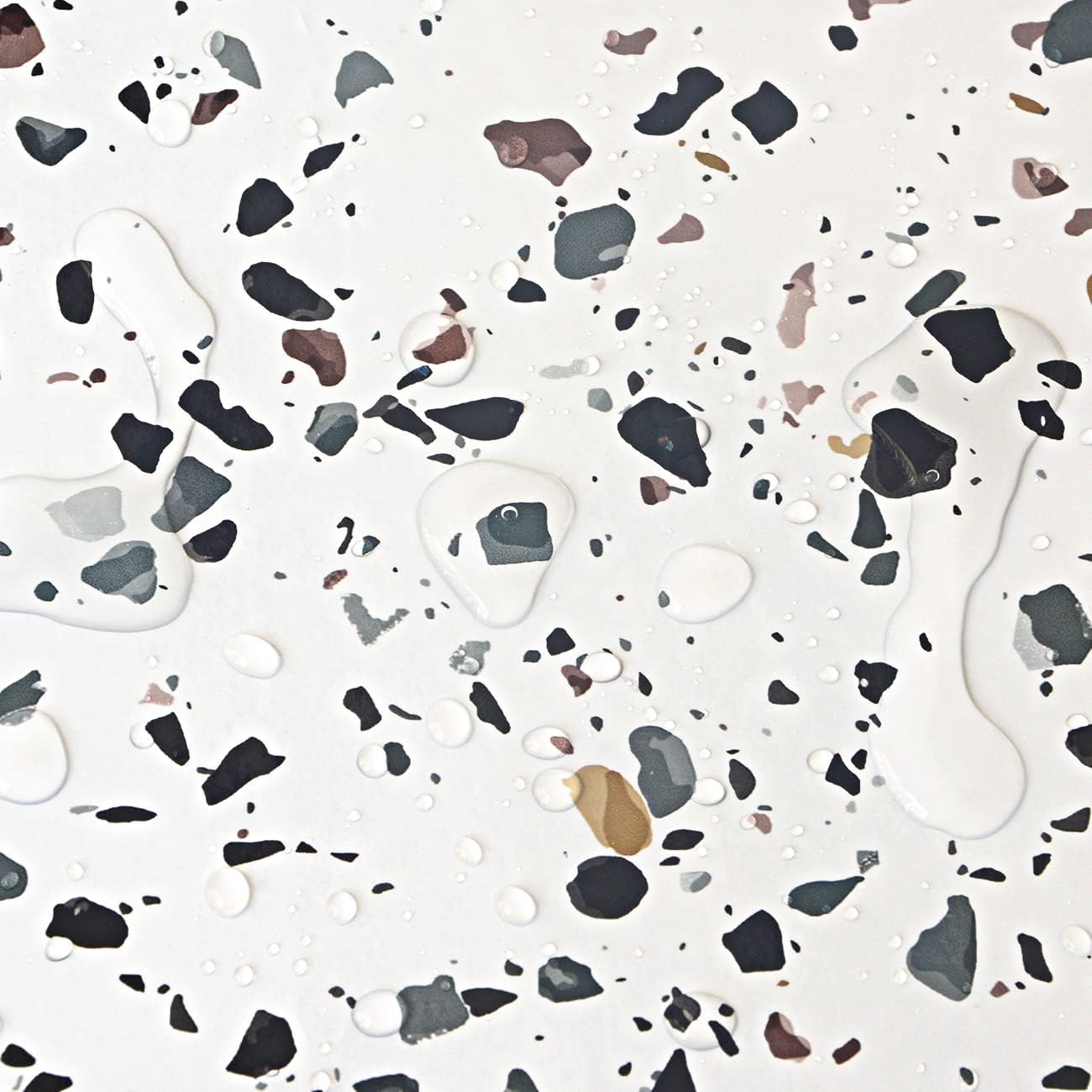AbaBoorty 394x15.8 Inch Terrazzo Contact Paper Stick and Peel Wallpaper for Countertops White Granite Removable Wall Paper Covers Counter Top Old Furniture Waterproof