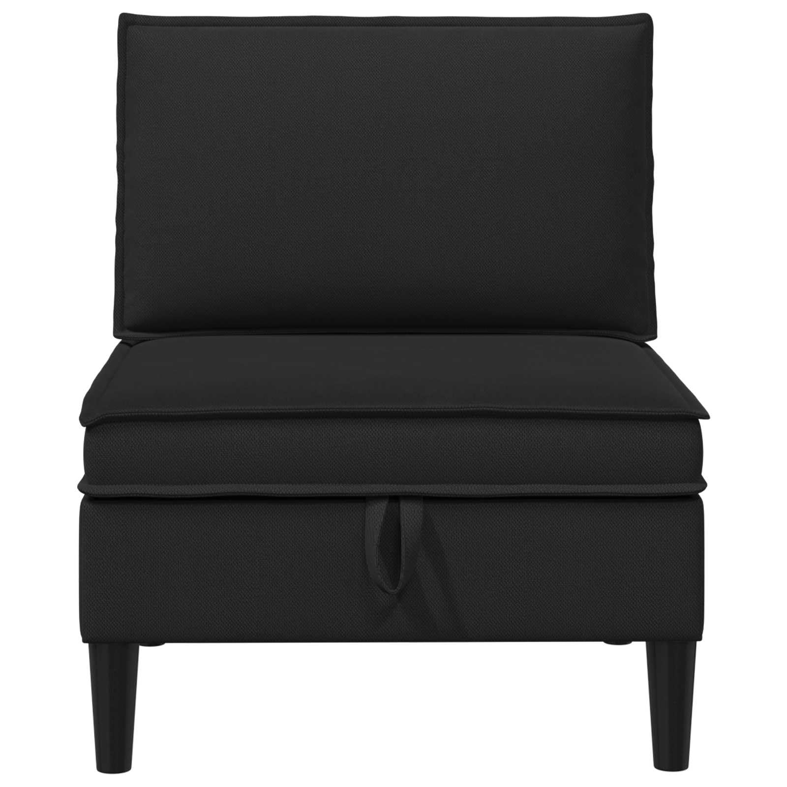 Fengshui Sofa środkowa z miejscem do przechowywania, czarna aksamitna