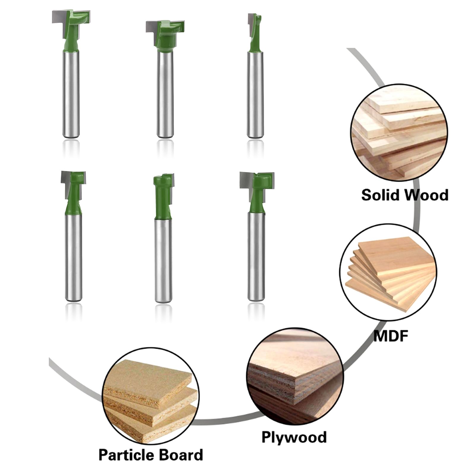 BAYTORY Keyhole Router Bits - 6 Piece Set -5