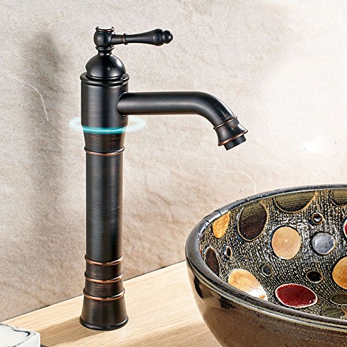 Mitigeur de lavabo à trou unique noir en laiton pour remplacer un robinet fuyard