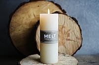 Vista 5 de Vela pilar de 3 x 6 pulgadas de Melt Candle Company, sin perfume, hecha a mano, para bodas, decoración del hogar, relajación, spa, mecha de algodón
