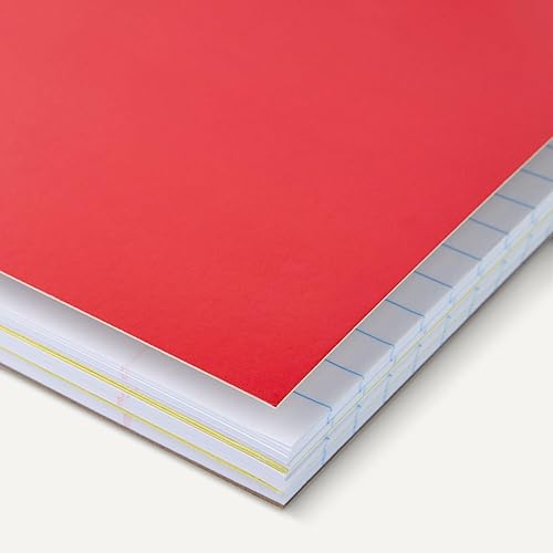 Miniatura 3 de Amazon Basics Wide Ruled Spiral Notebook, 3-Subject with Pocket Divider, 150 Sheets, 8''x10.5'', Assorted Primary Colors, 3 pack