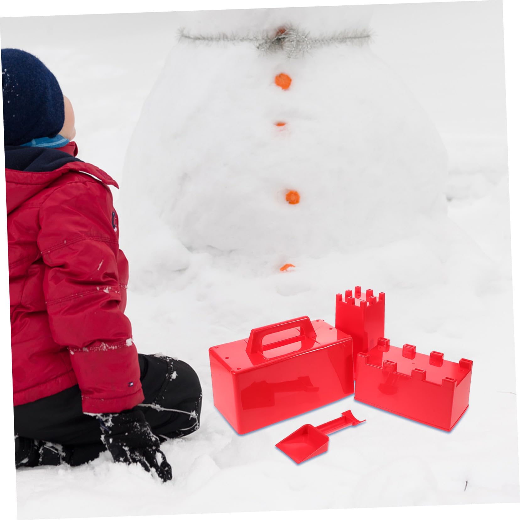 ORFOFE Moldes de Ladrillos de Nieve para Juego Pala Plástico Duradero y Diseño Antifrío para Construcción de Castillos y Fuertes Invierno al Aire