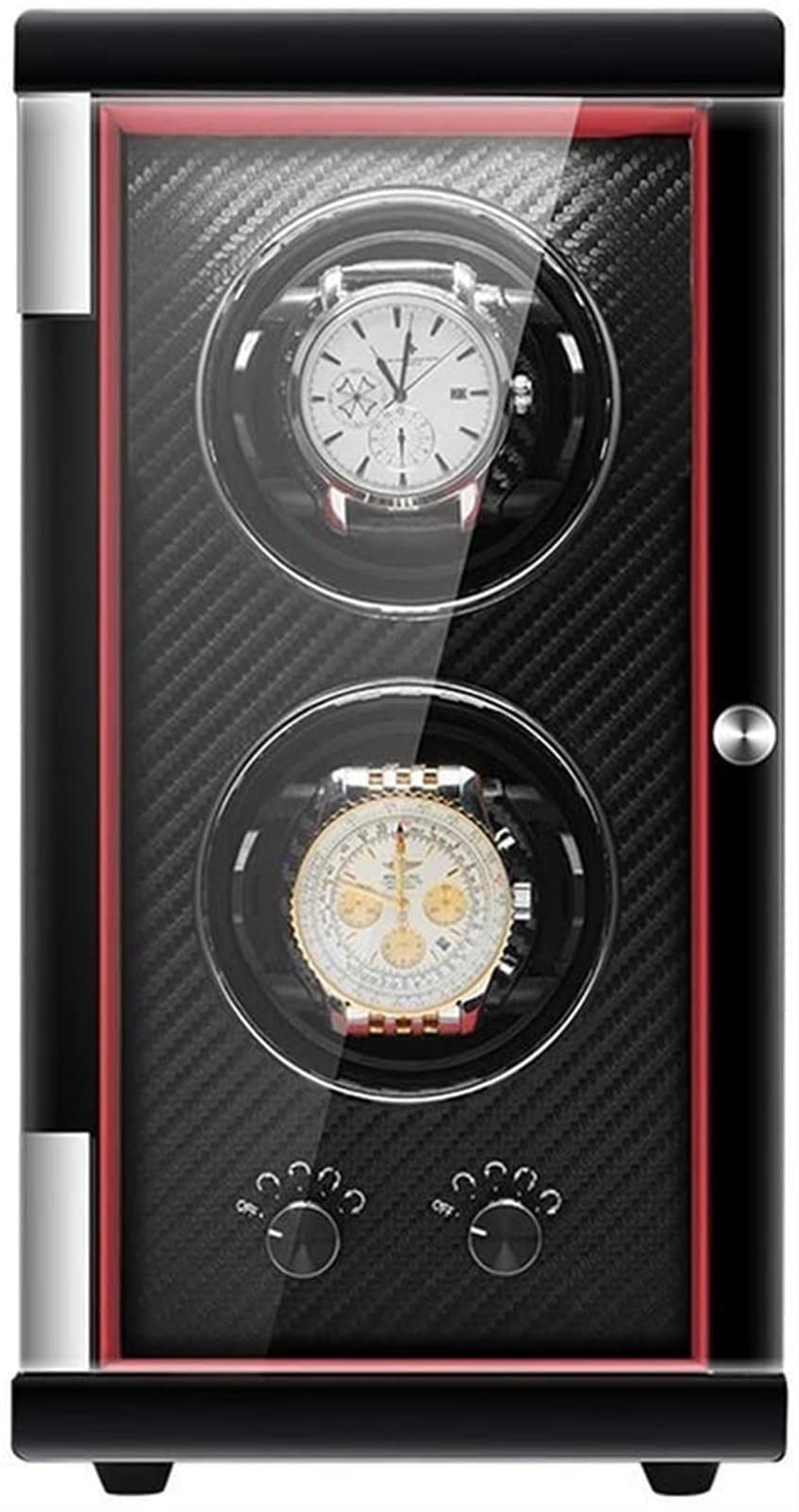 CGCSYZ Automatic Double Watch Winder Box Flexible Watch Pillows Wood Shell Piano Paint Finish Quiet Motor Accessories (Red)