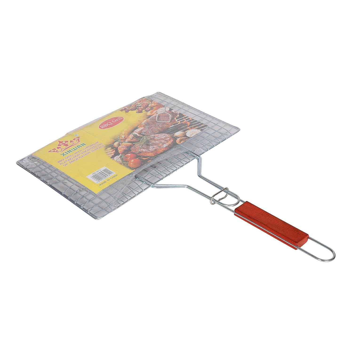 Vruta Chicken Grill Foldable Portable Stainless Steel Barbecue Grill BBQ Accessories Cooking Tools with Long Wooden Handle-image-49
