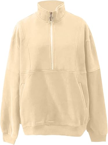 Miniatura 3 de Sudaderas de manga larga con media cremallera para mujer, 2023, Tredny Otoño Y2K, color liso, suéter de forro polar para invierno