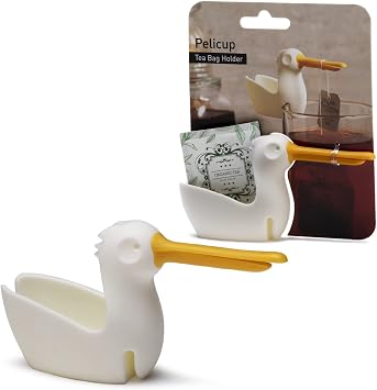 Peleg Design Pelicup Tea Bag Holder - Fun Pelican-Shaped Silicone Tea Bag Holder for Cup w/Tea Bag Rest, 2.3x4.3x1.2 in, Cute Tea Accessories for Tea Lovers