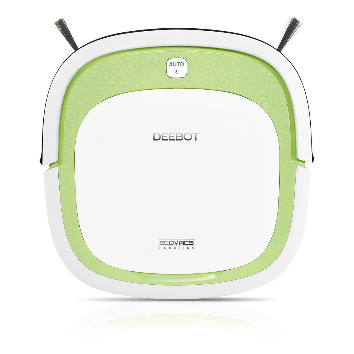 Ecovacs Robotics Deebot Slim Ultra-flacher Staubsaugerroboter(15 W, mit Direktabsaugung, optimiert für Tierhaare) weiß/hellgrün