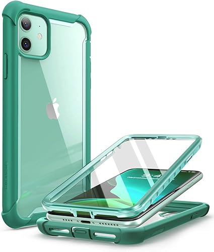 i-Blason Ares - Funda para iPhone 11 de 6.1 pulgadas (2019), funda protectora transparente de doble capa con protector de pantalla integrado (rojo