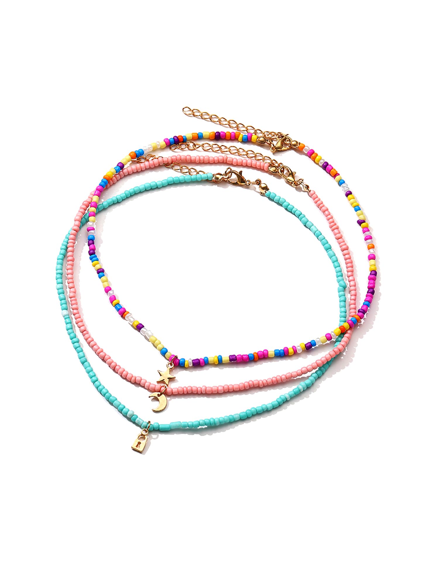 Necklace for Women and Girls Beaded Necklace for Women | Multicolor Beaded Charm Choker Necklace for Girls | Birthday Gift for girls and women Anniversary Gift for Wife