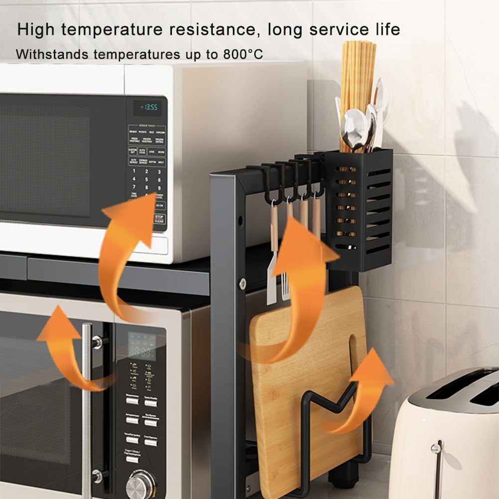 Scaffale Espandibile Per Microonde - Regolabile, Metallo, Con 6 Ganci, Organizer Da Cucina - Foto 9