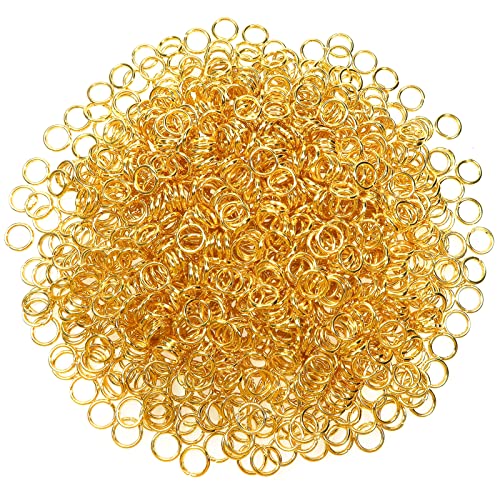 TOAOB 1000 Piezas 6 mm Dorado Anillos de Salto Abiertos de Metal para Accesorios Fabricación de Joyas Accesorios de Bisutería Gargantilla Pulseras Collares Pendientes