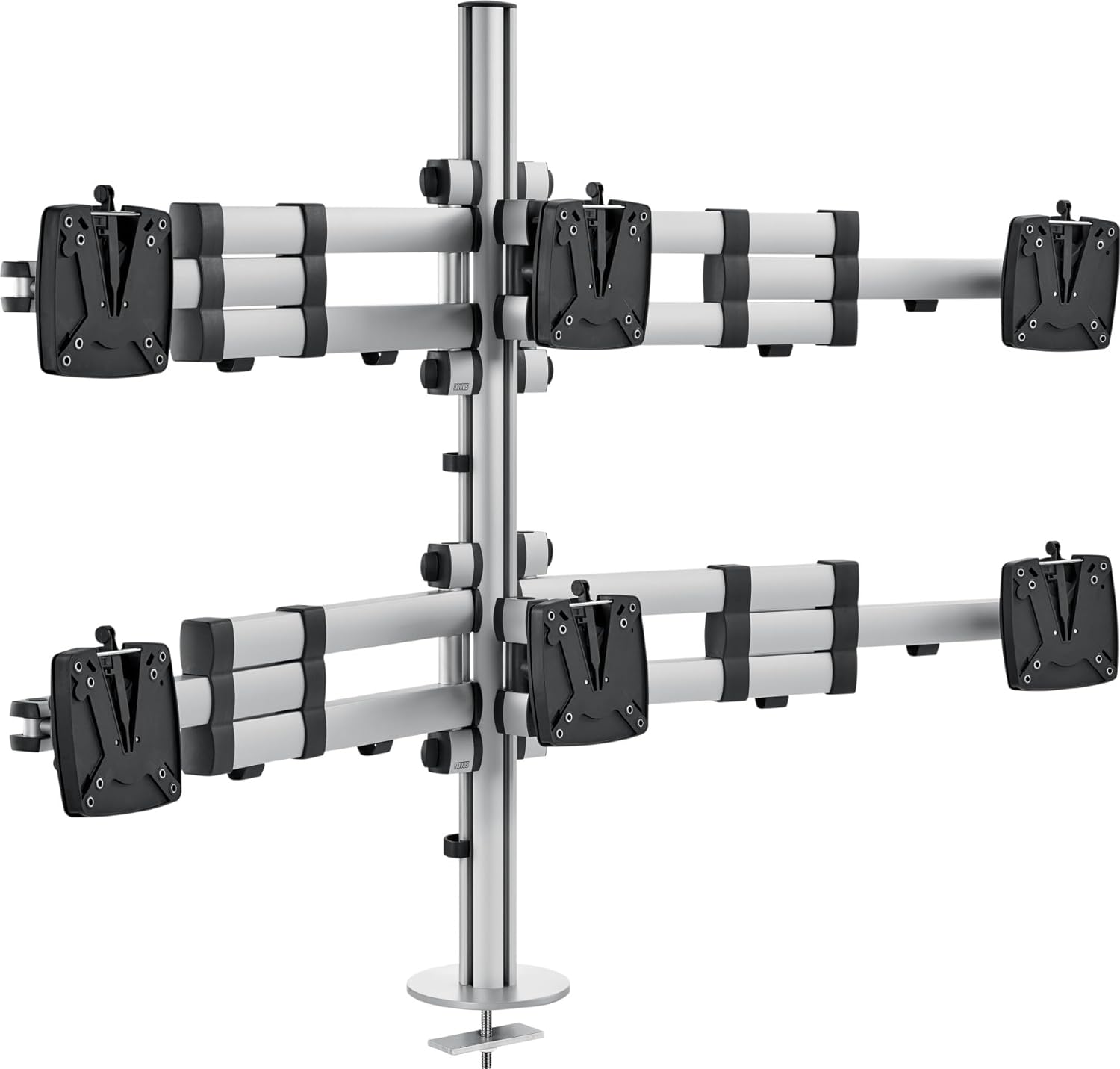 Novus TSS Sextett Telescope Monitor Arm Easily Align 6 Monitors Improves Comfort with Ergonomic Adjustments Space-Saving Arm Design