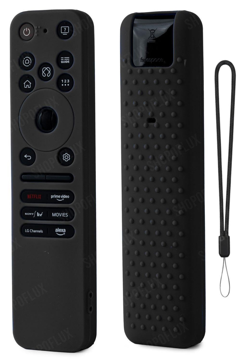 Shopoflux Silicone Tv Remote Cover Compatible with LG Smart TV Remote Full Wrap Protective Case with Lanyard [Remote NOT Included] (Black)-image-35