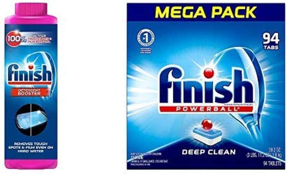 Finish Hard Water Booster Powder, Lemon Sparkle, 14oz and