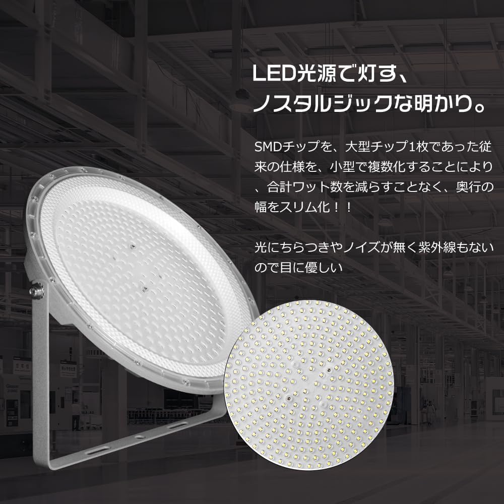 UFO型 🎓 消費電力100W LED高天井照明 LED投光器 1000W相当 ホワイト 16000LM ハイベイライ